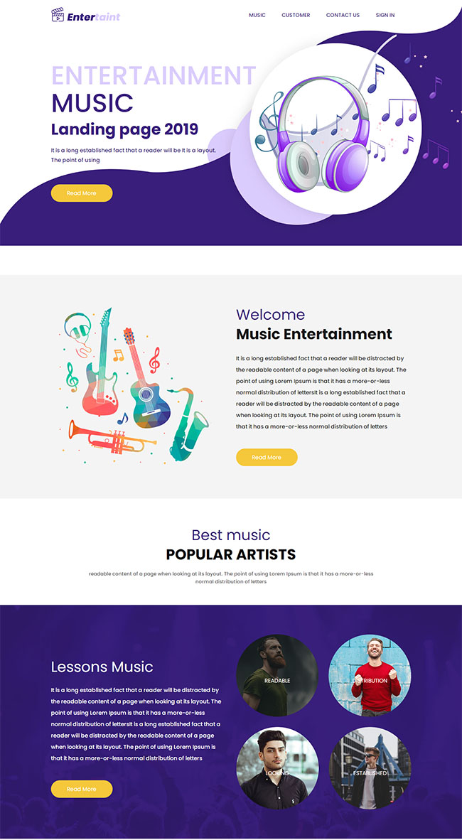 耳机音乐公司官网网站模板