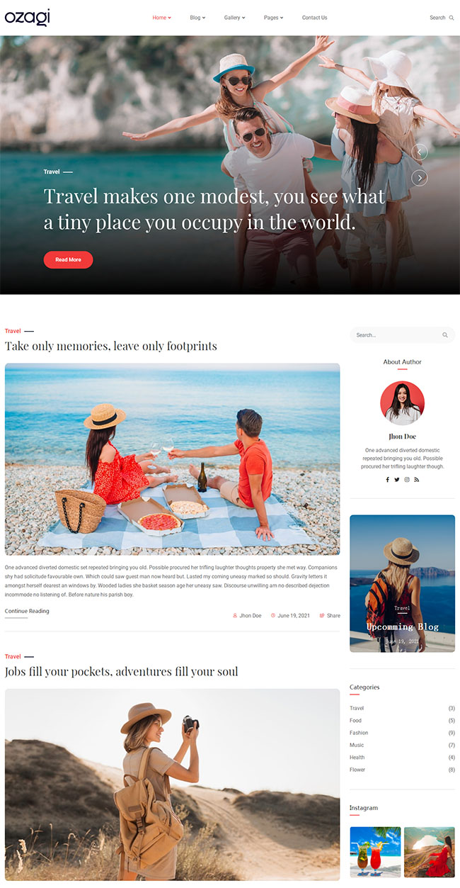 多用途的图文展示博客模板