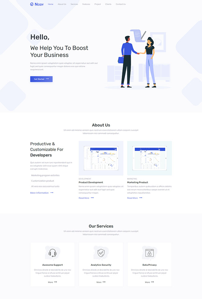 大气简洁白色公司响应式网站模板