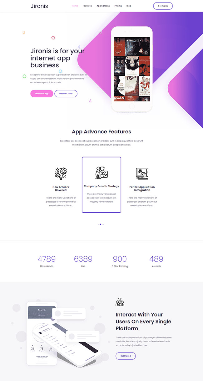 响应式app应用类网站模板