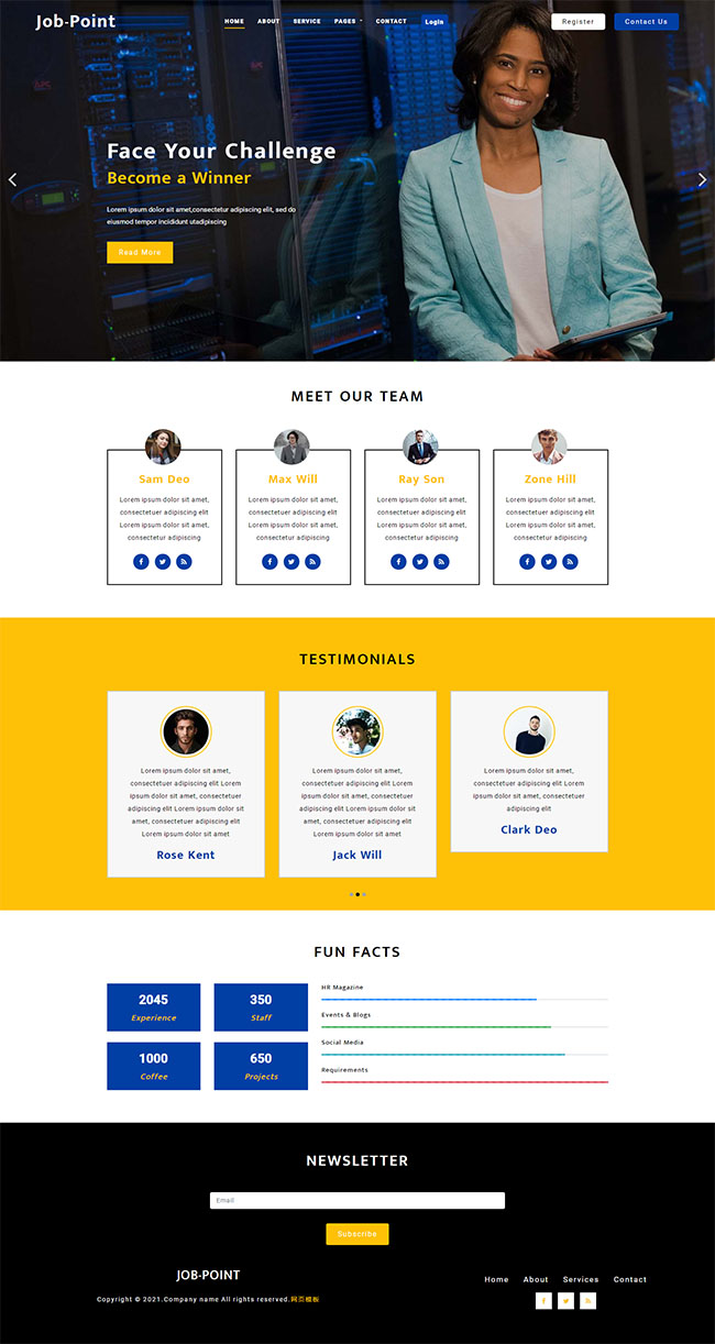 公司人事招聘网站HTML5模板