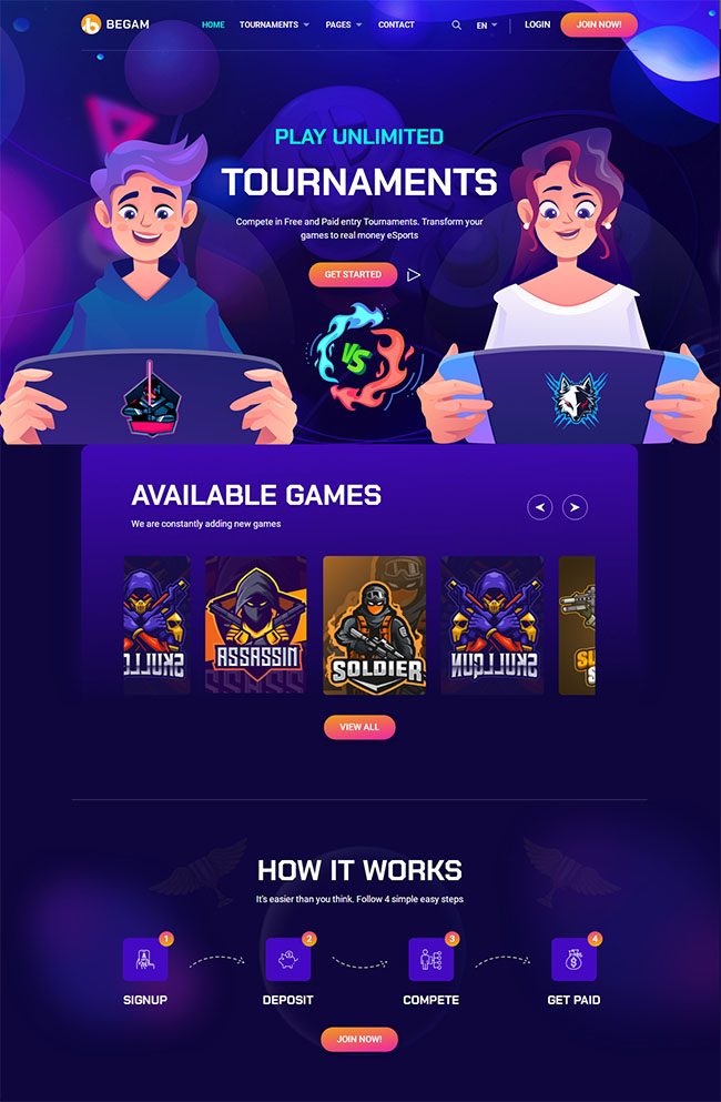 电子游戏手柄销售网站HTML5模板