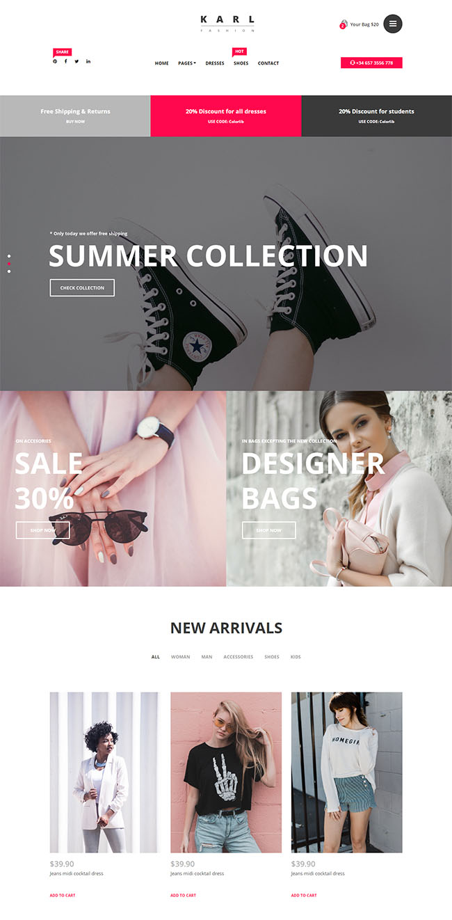 时尚服饰电子商务网站模板