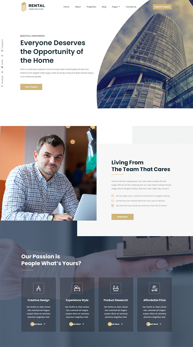 响应式室内装修设计网站模板