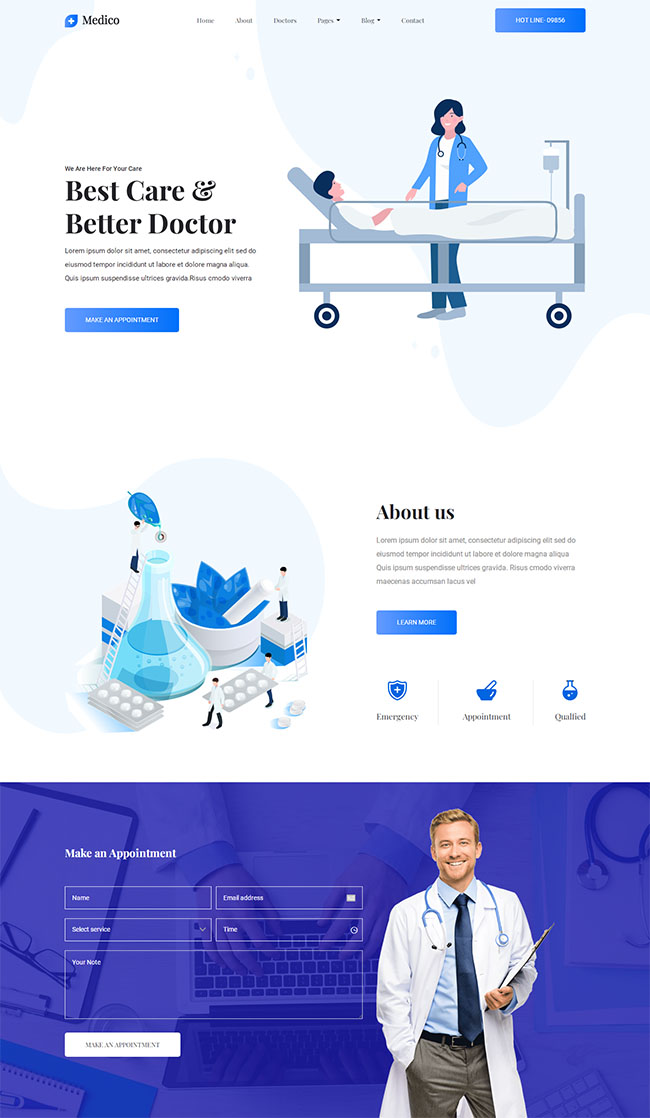 响应式现代健康医疗网站模板下载