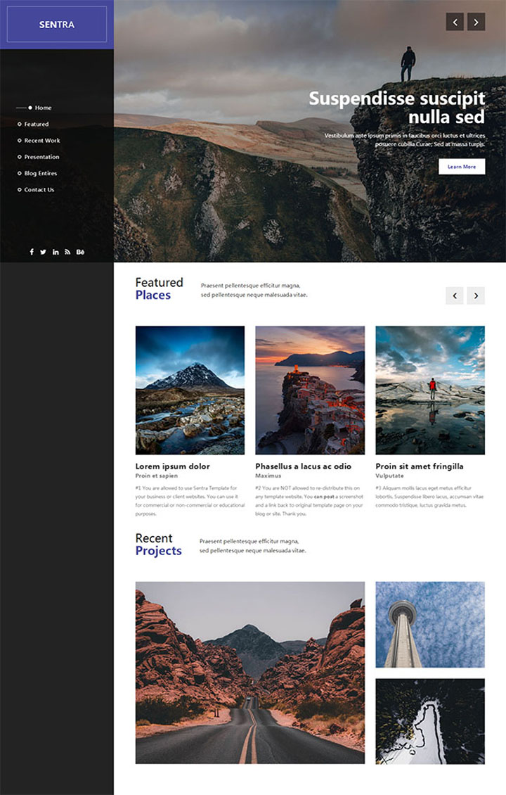 清爽干净的杂志博客网站模板